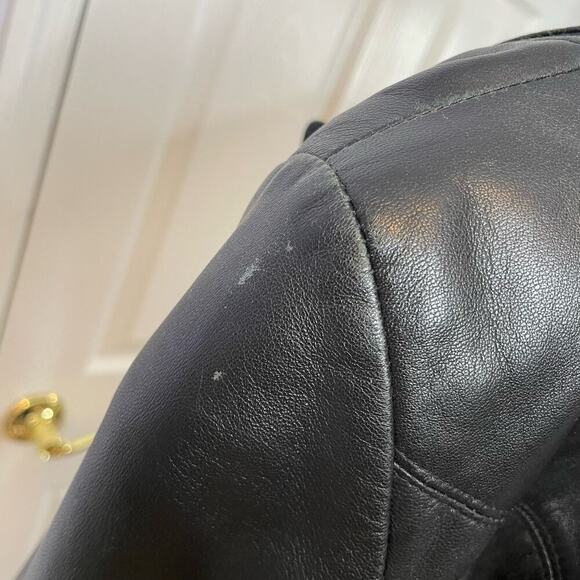 Vera Pelle Italian Leather Black Trench Coat Matrix 12 - Picture 9 of 12